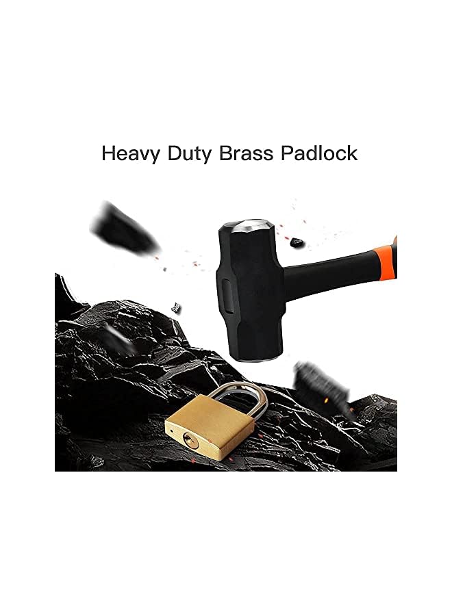 PROMASS PROMASS Solid Brass Lock and Key,Pad Lock with 1-9/16 in. (40 mm) Wide Lock Body, 2-1/2 in. Long Shackle Gate Padlock for Outdoor Fence， Sheds, Storage Unit, Gate, Toolbox,Trailer，Garages，1Pack  - Image 3