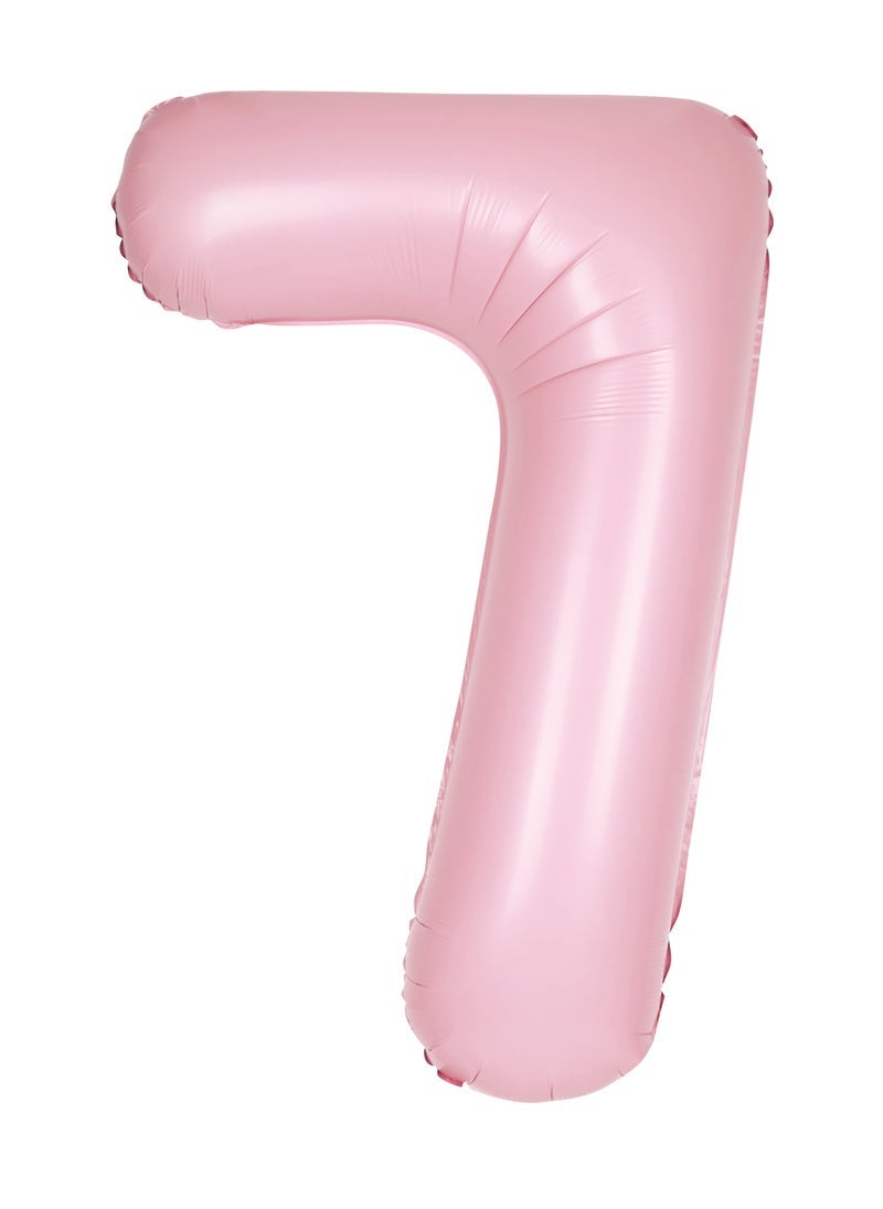 Unique 34" Matte lovely pink number 7 foil balloon - Image 1
