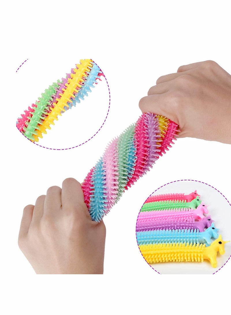 Excefore 12 Pack Sensory Toys Unicorn Stretchy String for Stress Relief Colorful Fidget Anxiety Squeeze Noodles Toy for Kids and Adults with ADD,ADHD,OCD - Image 2