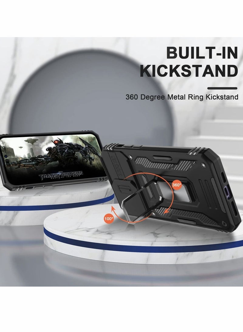 KASTWAVE Case for iPhone 14 Pro Max Case with Camera Cover, Cover with Screen Protector Heavy Dut Protective Phone Case with Kickstand for Apple iPhone 14 Pro Max - Image 2