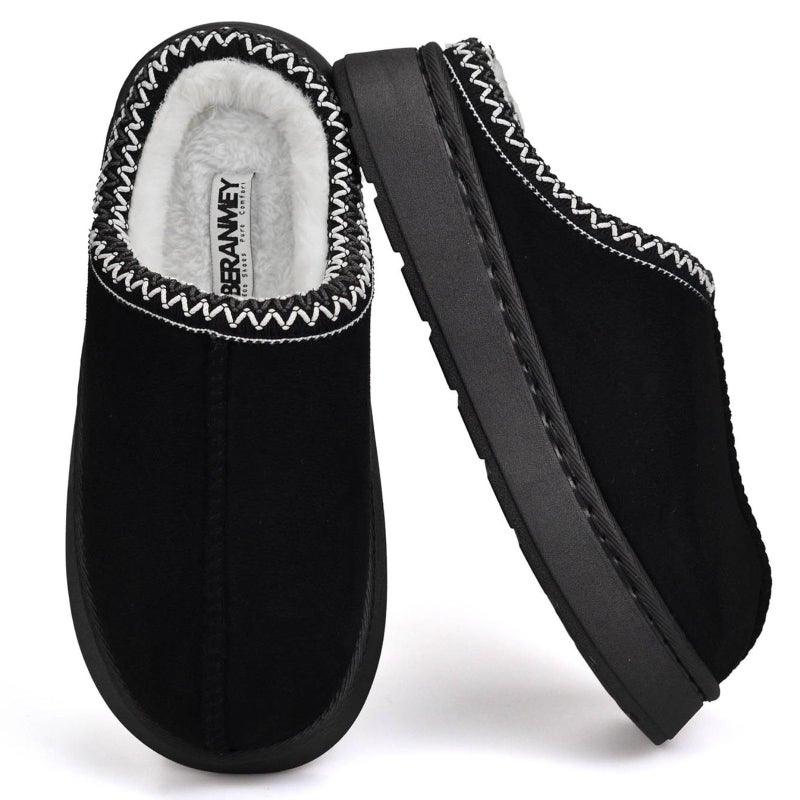 BERANMEY Fuzzy Memory Foam Slippers for Women Men Cozy Platform House Shoes with Anti-Slip Sole Warm Plush Lined Non-Slip Indoor Outdoor Short Ankle Slippers - Image 1