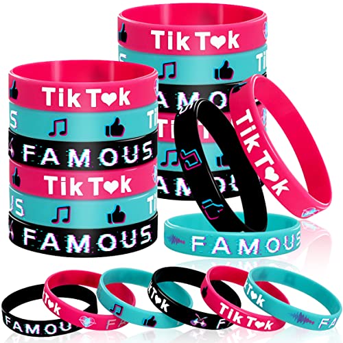 Vuzvuv 18 PCS Music Themed Party Silicone Bracelets Musical Short Video Rubber Wristbands Dance Challenge Party Favors Decorations Supplies for Fans in Party Celebration and Fesival - Image 1