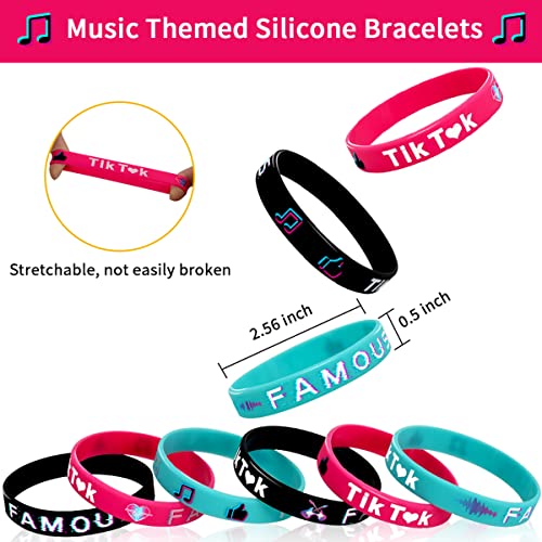 Vuzvuv 18 PCS Music Themed Party Silicone Bracelets Musical Short Video Rubber Wristbands Dance Challenge Party Favors Decorations Supplies for Fans in Party Celebration and Fesival - Image 5