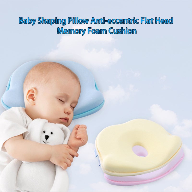 Baby Pillow: Memory Foam Safe Skin-friendly Washable Head Support - Compact Lightweight Head Alignment Pillow for Newborns Aged 0-1 Infant Sleep - Image 4