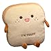 Goylmc Toast Bread Plush Pillow Bread Stuffed PillowFood Plush Pillow with Hand Pocket Great Gift Choice for Kids Adults 157  137 inHappy - Image 4