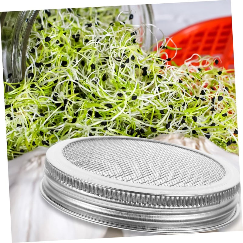 4pcs Jar Wide Mouth Lids Sprouting Lid Set Stainless Steel Mesh Cover for Sprouting Jars for Home Indoor Garden - Image 3