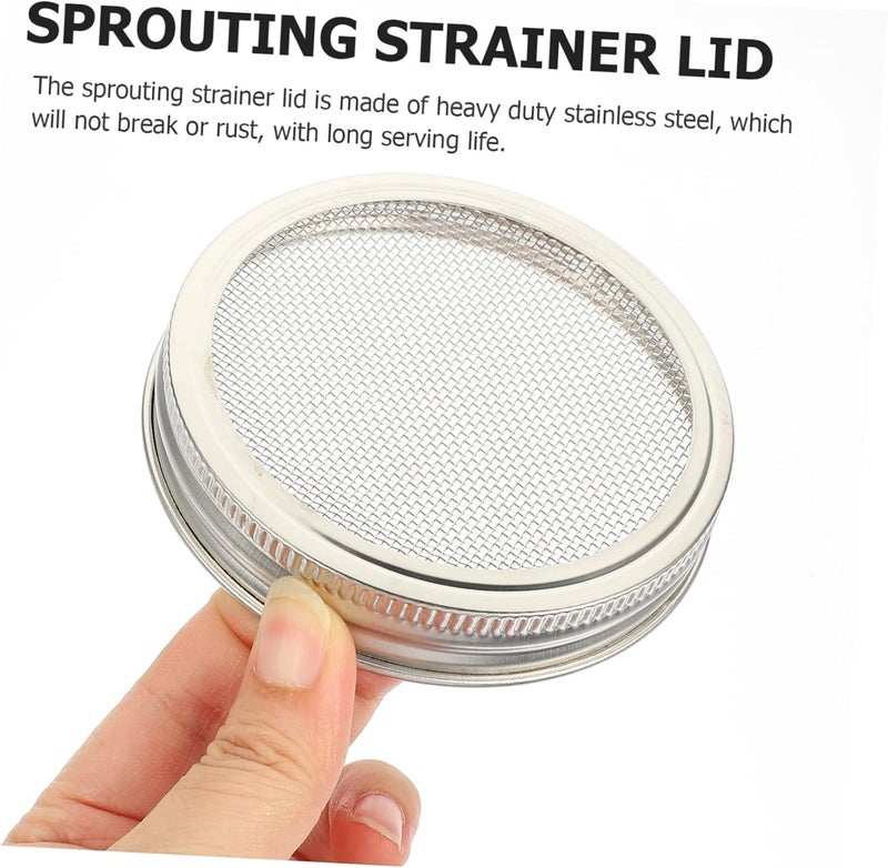 4pcs Jar Wide Mouth Lids Sprouting Lid Set Stainless Steel Mesh Cover for Sprouting Jars for Home Indoor Garden - Image 4
