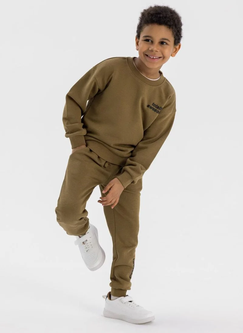 MINOTI Kids Boys  Crew Neck Sweatshirt And Joggers Set