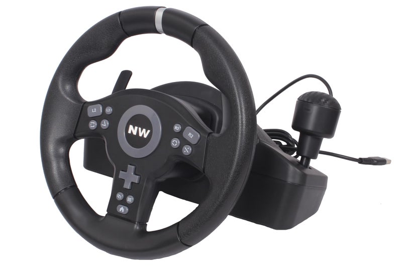New World V24-S22 Gaming Wheel Racing Wheel Steering Wheel for PC,PS4,PS3 XBox series,Switch Console with Pedals Integrated Shifter and Vibration 270 Degree Rotation - Image 2