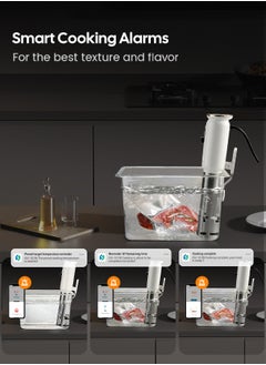 INKBIRD INKBIRD WiFi Sous Vide Machine ISV-101W Sous Vide Cooker 1000 Watts TFT Display Screen 3D Water Circulation Heating with App Preset Menus Cooking Completion Pre-alarm Overwater Protection  - Image 3