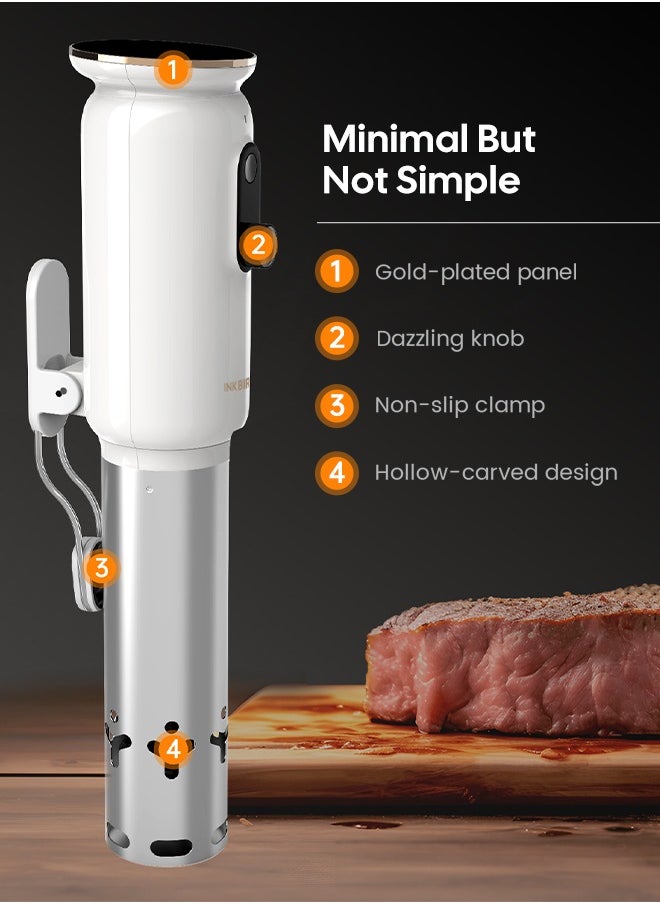 INKBIRD - INKBIRD WiFi Sous Vide Machine ISV-101W Sous Vide Cooker 1000 Watts TFT Display Screen 3D Water Circulation Heating with App Preset Menus Cooking Completion Pre-alarm Overwater Protection - Image 1
