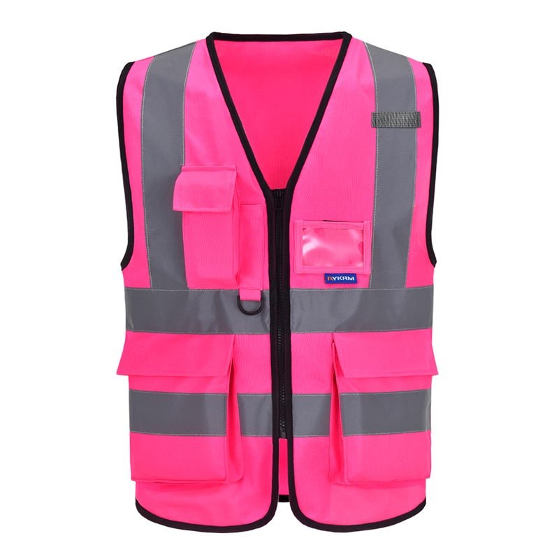 ASAFETY Pink Safety Vests for WomenWorking Safety Vest with Reflective StripsMedium