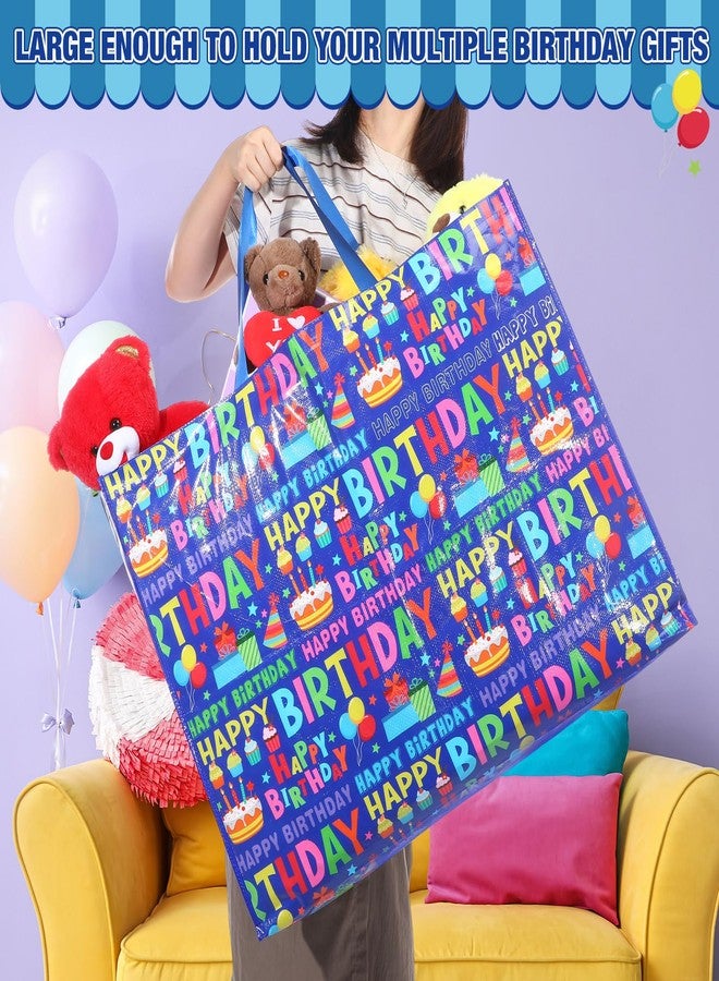 Pickmesh 2 Pcs Extra Large Birthday Bags 31.5x23.6x7.9 Inch Colorful Happy Birthday Gift Bag Oversize Non Woven Fabric Wrapping Pouch for Wedding Baby Shower Party Giant Present Wrap Supplies - Image 4