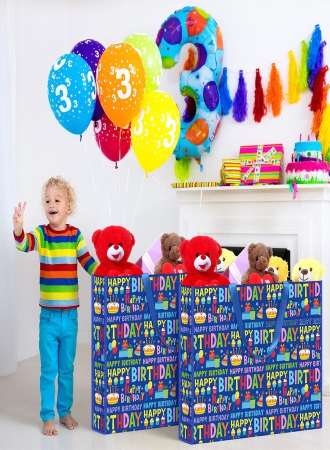 Pickmesh 2 Pcs Extra Large Birthday Bags 31.5x23.6x7.9 Inch Colorful Happy Birthday Gift Bag Oversize Non Woven Fabric Wrapping Pouch for Wedding Baby Shower Party Giant Present Wrap Supplies - Image 5