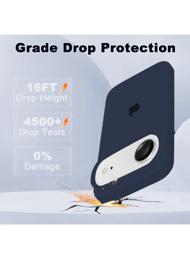 أوللاي حافظة واقية لهاتف iPhone 17 Air، مصنوعة من مادة السيليكون، مقاومة للصدمات مع حماية عدسة الكاميرا وتغطية زر التحكم، غطاء واقي للهاتف المحمول مضاد للصدمات، متوافق مع ملحقات MagSafe، لون أزرق داكن - Image 3