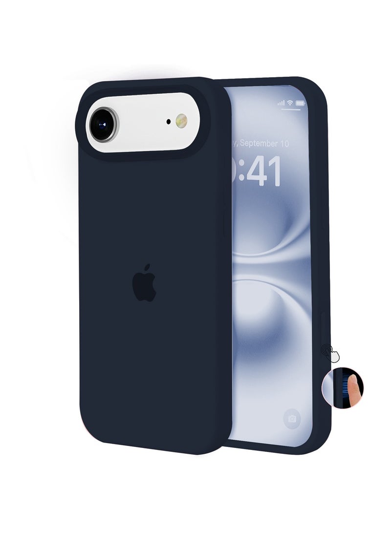 أوللاي حافظة واقية لهاتف iPhone 17 Air، مصنوعة من مادة السيليكون، مقاومة للصدمات مع حماية عدسة الكاميرا وتغطية زر التحكم، غطاء واقي للهاتف المحمول مضاد للصدمات، متوافق مع ملحقات MagSafe، لون أزرق داكن - Image 1