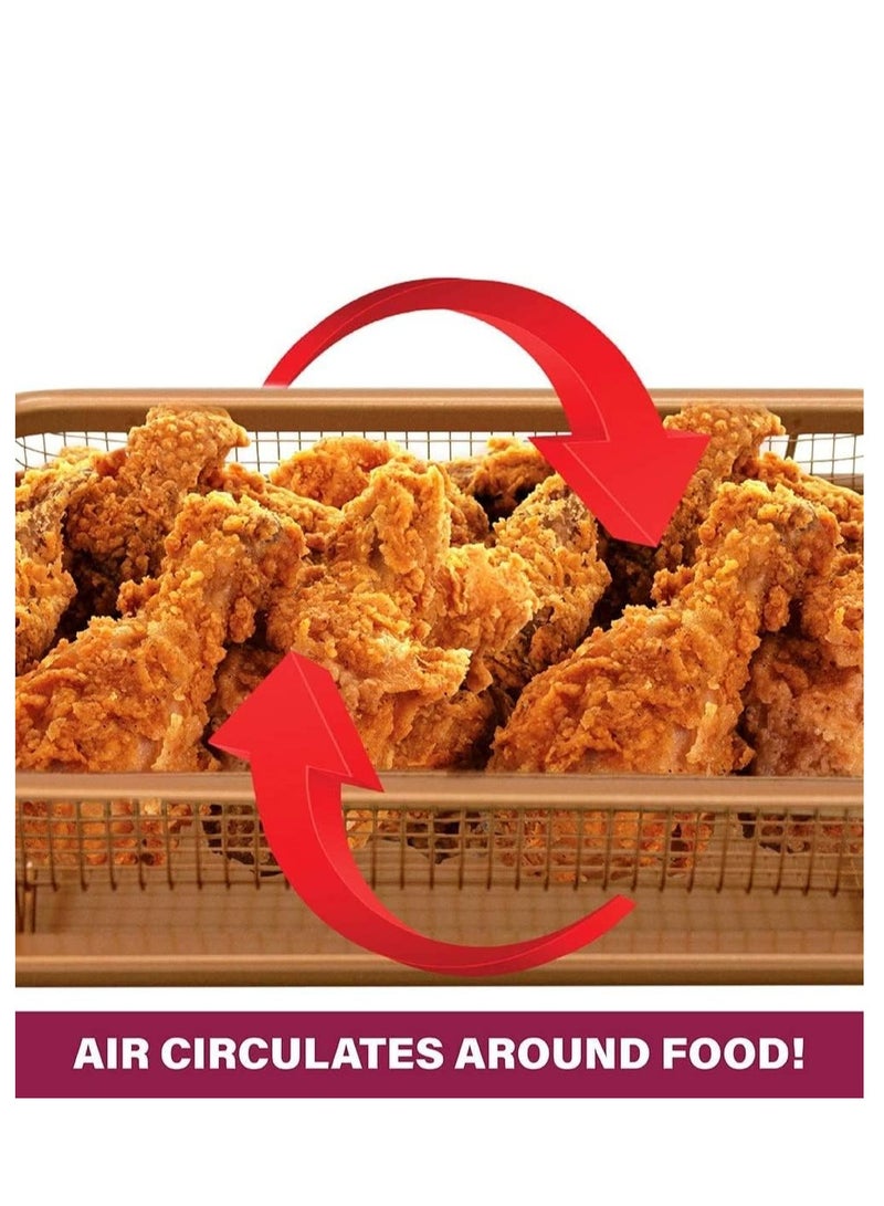 صينية فرن مستطيلة للخضروات غير لاصقة سلة قلي للطهي المتساوي - Image 2