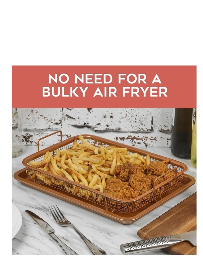 صينية فرن مستطيلة للخضروات غير لاصقة سلة قلي للطهي المتساوي - Image 3