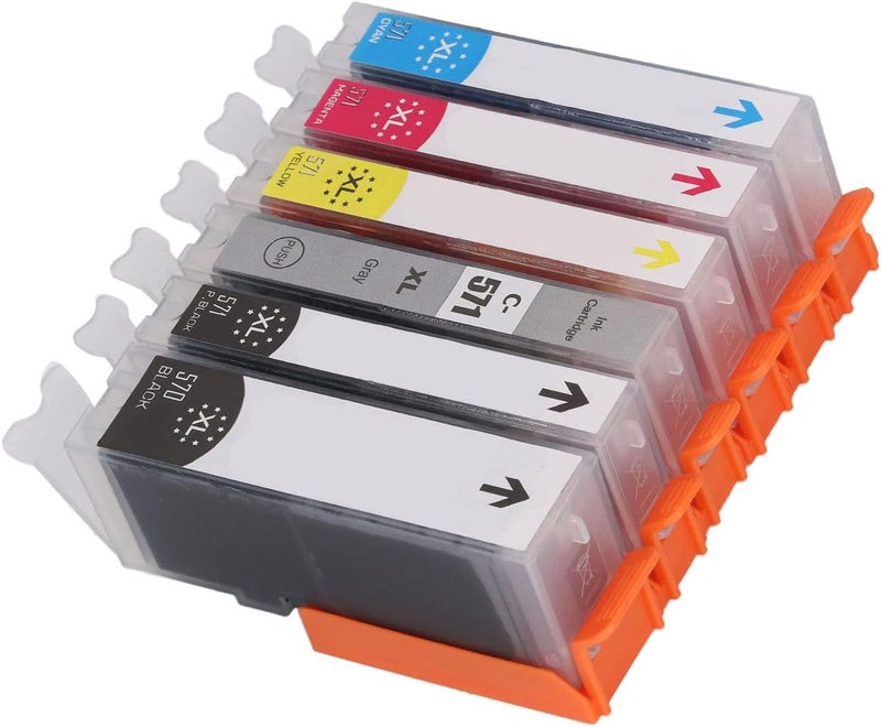 Ink Cartridge Combo Set, High Page Capacity Black and Color Ink Cartridges for Printers, Colorfast Printing with Large Capacity, Replacement Ink Cartridge for MG and TS Serie (BK BK C M Y GY 6 - Image 5