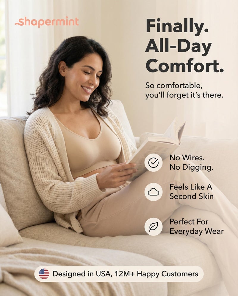 SHAPERMINT Wireless Bras for Women No Underwire â€“ Small to Plus Size Bralettes with Support and Natural Lift - Image 2