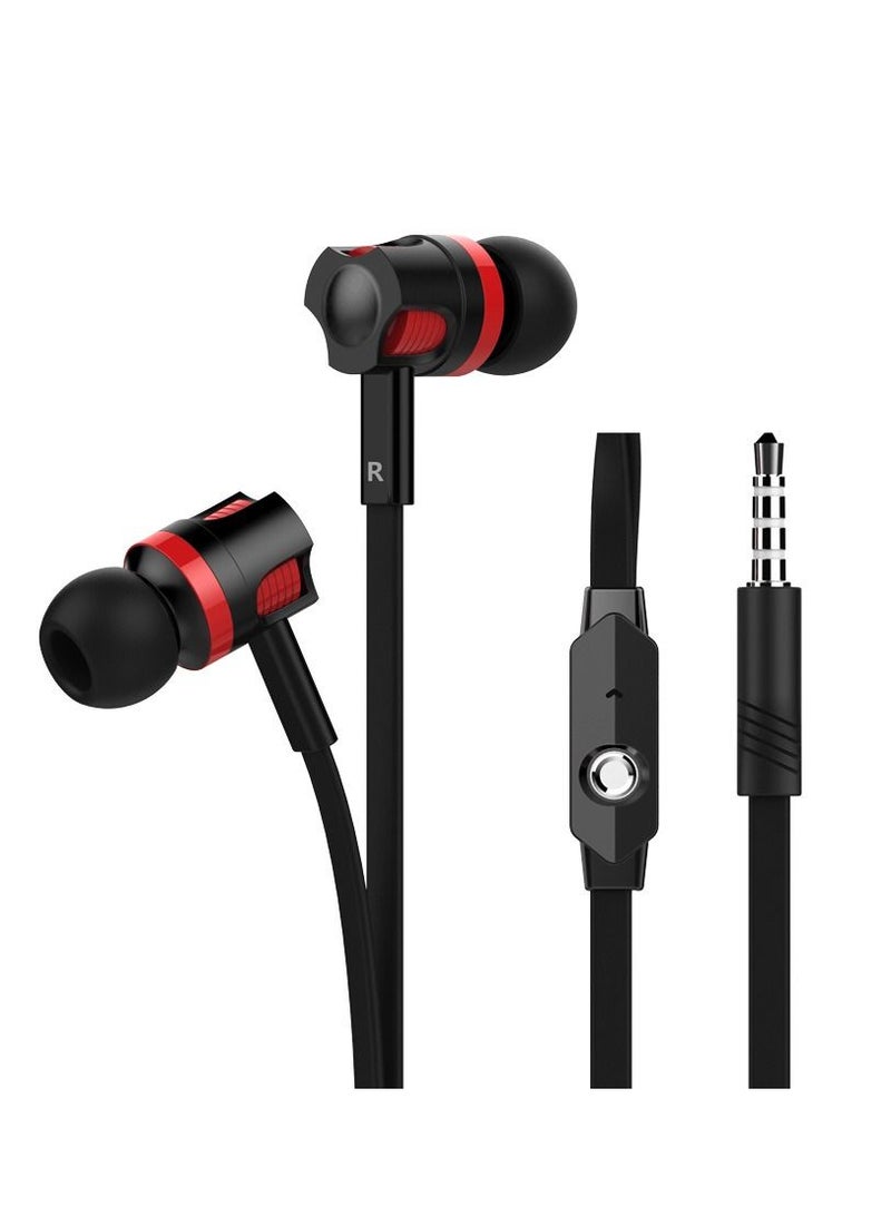 Y&D JM26 Wired In-Ear Earphones With Mic Black/Red - Image 1