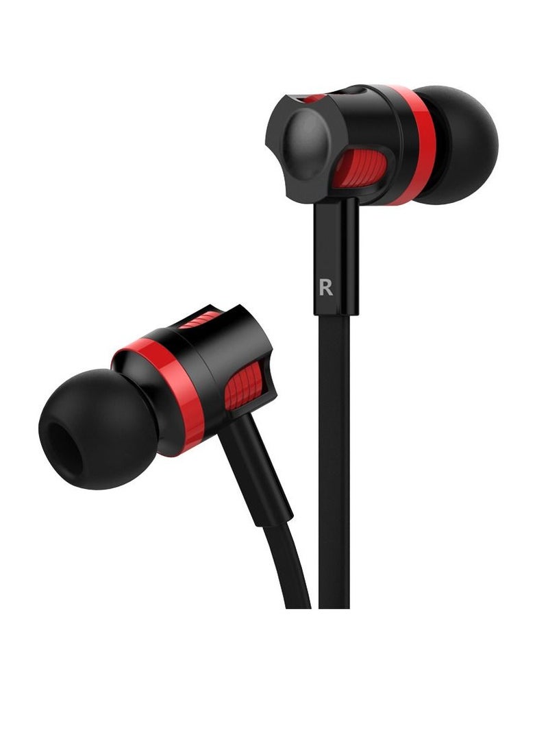 Y&D JM26 Wired In-Ear Earphones With Mic Black/Red - Image 2