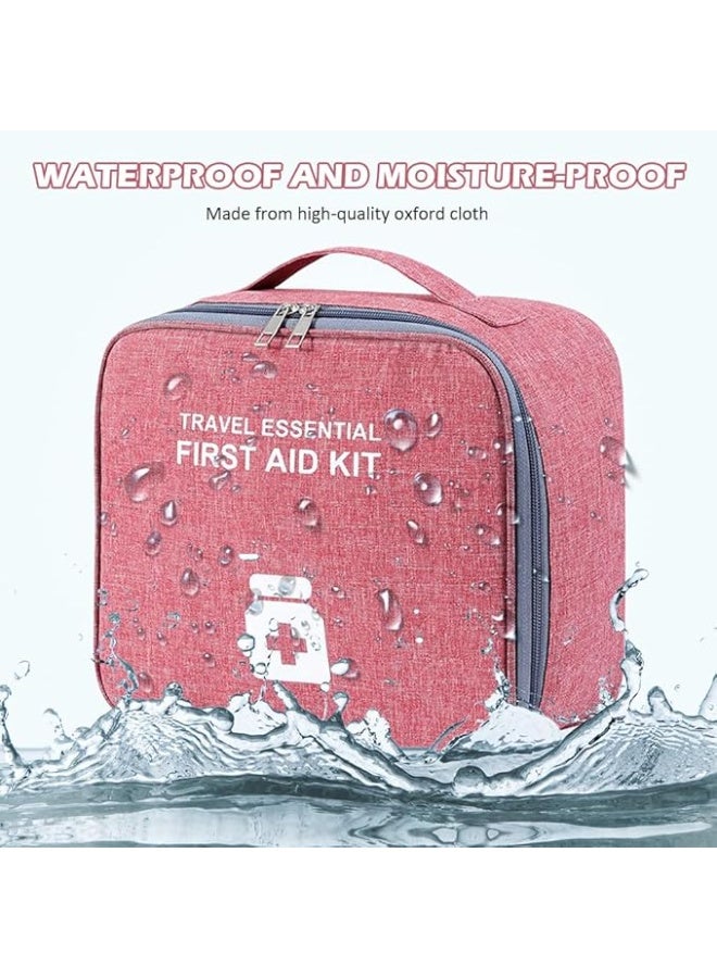 حقيبة إسعافات أولية فارغة للسفر – مثالية للطوارئ والتنقل والتنظيم الطبي(وردي) كود 6015 - Image 4