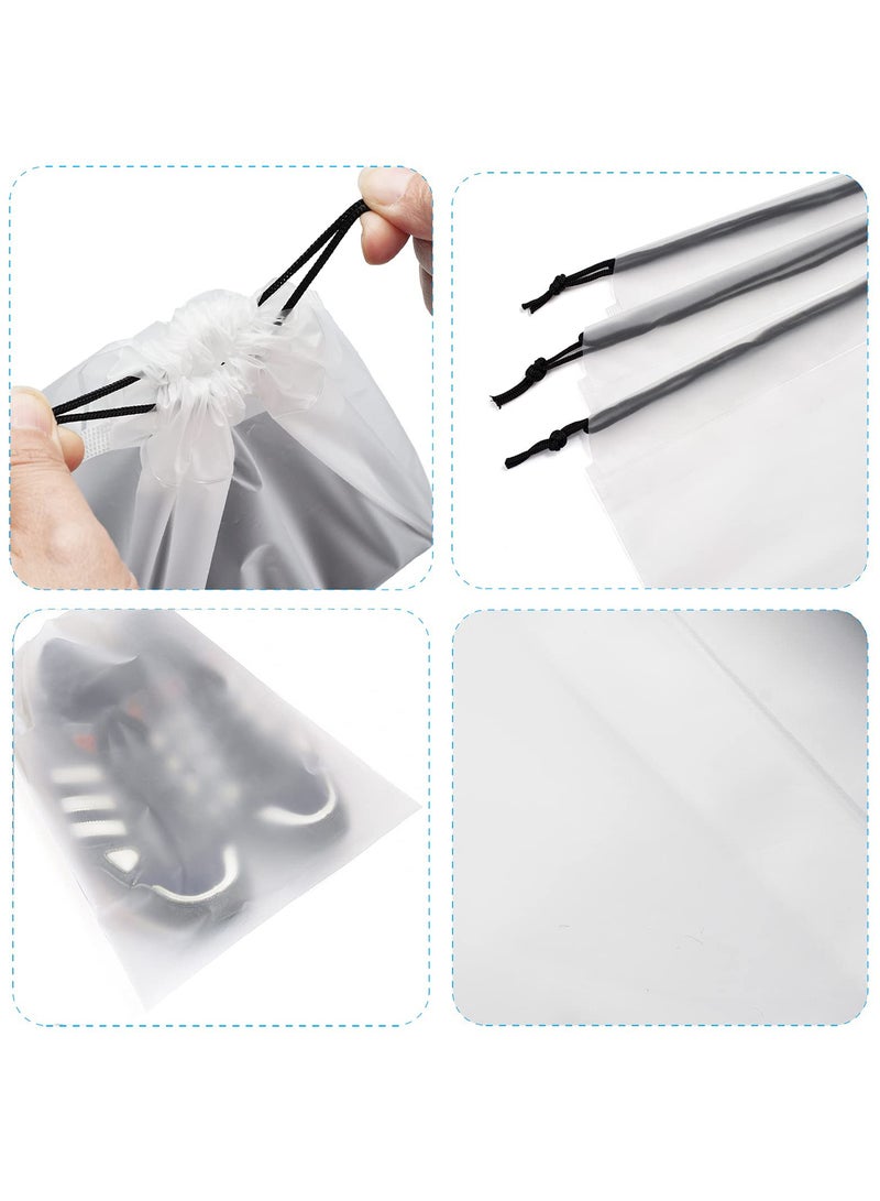 Excefore Transparent Shoe Bags, 10 Pack Travel Large Shoes Pouch Storage, Dust-Proof Storage Clear Window with Drawstring with Rope for Men and Women - Image 4