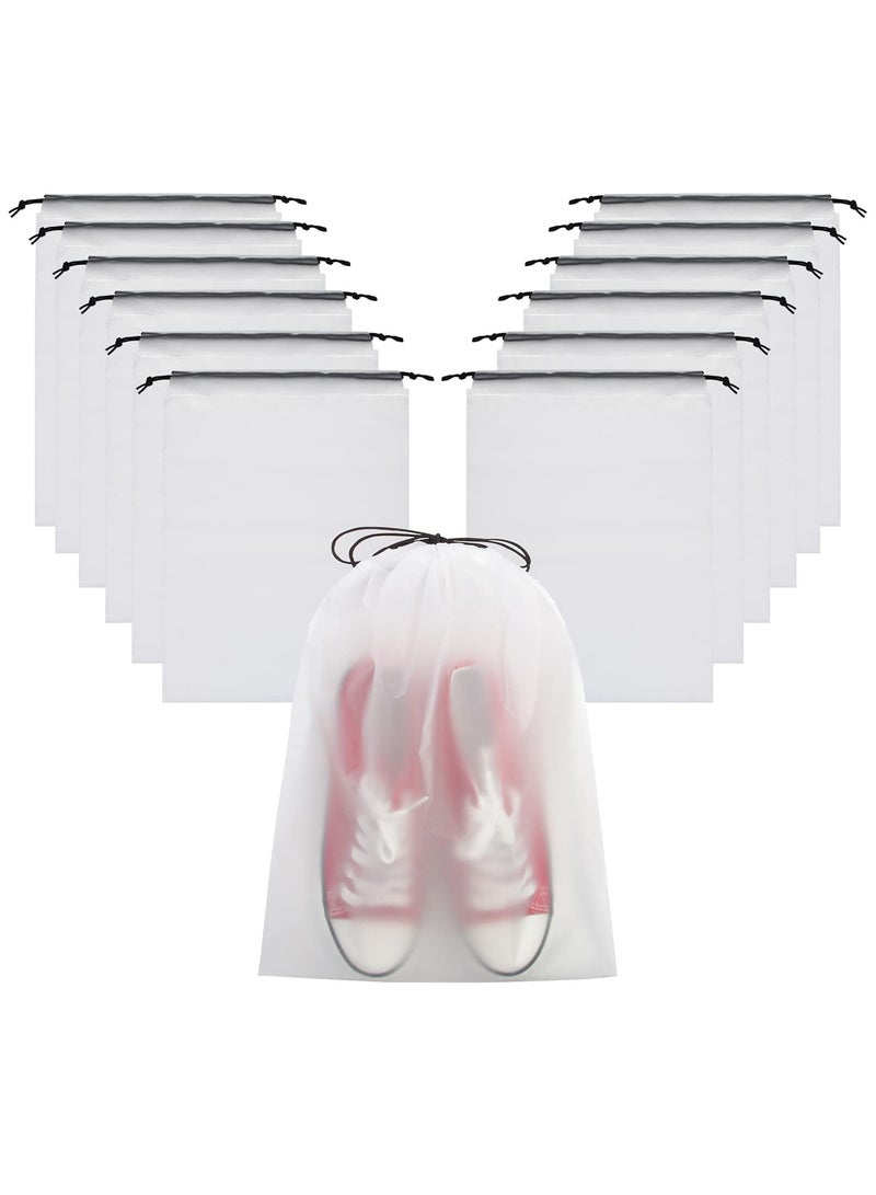Excefore Transparent Shoe Bags, 10 Pack Travel Large Shoes Pouch Storage, Dust-Proof Storage Clear Window with Drawstring with Rope for Men and Women - Image 1