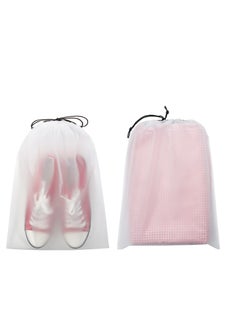Excefore Transparent Shoe Bags, 10 Pack Travel Large Shoes Pouch Storage, Dust-Proof Storage Clear Window with Drawstring with Rope for Men and Women  - Image 3