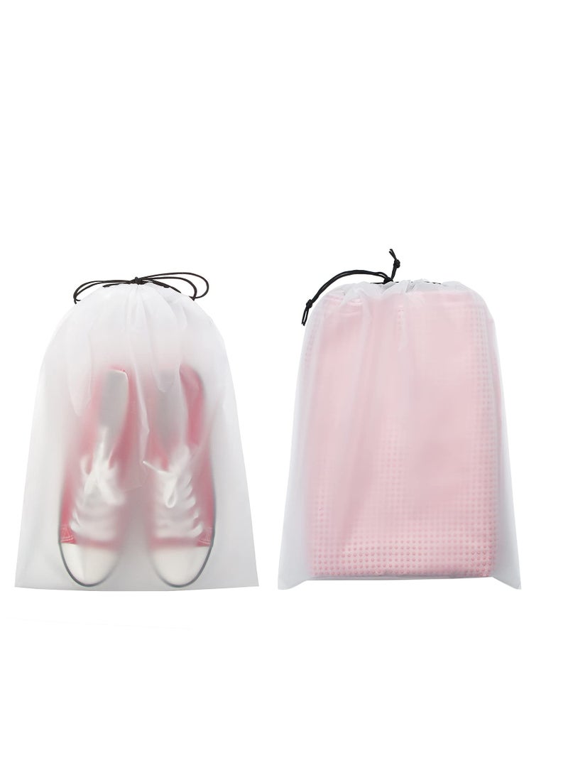 Excefore Transparent Shoe Bags, 10 Pack Travel Large Shoes Pouch Storage, Dust-Proof Storage Clear Window with Drawstring with Rope for Men and Women - Image 3