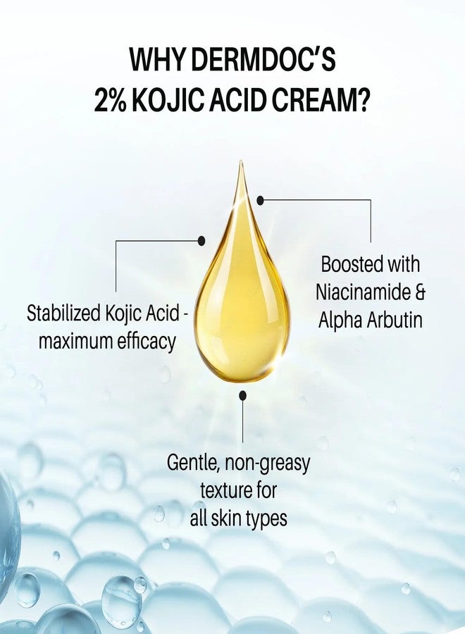 DERMDOC 2% Kojic Acid Glow Fusion Formula Night Cream with Niacinamide & Alpha Arbutin for Skin Brightening (80 gm) | Face Cream I Night Cream I Kojic Acid Brightening Cream I Glowing Skin - Image 3