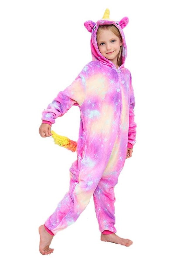 NewPlush Unisex Kids Unicorn Onesie Pyjamas Cosplay Costume for Girls and Boys, Yanzi, 5 Years - Image 1