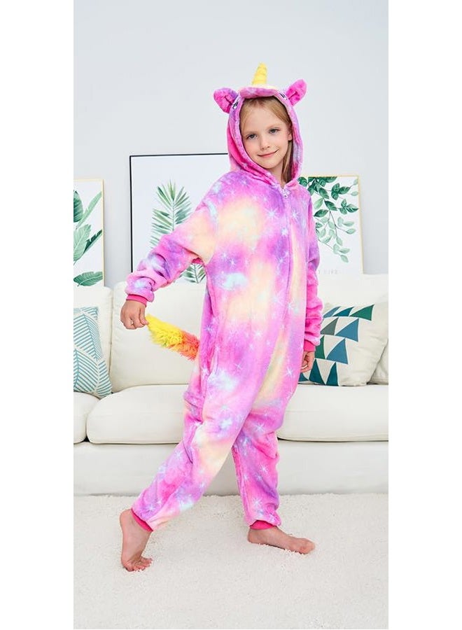 NewPlush Unisex Kids Unicorn Onesie Pyjamas Cosplay Costume for Girls and Boys, Yanzi, 5 Years - Image 2
