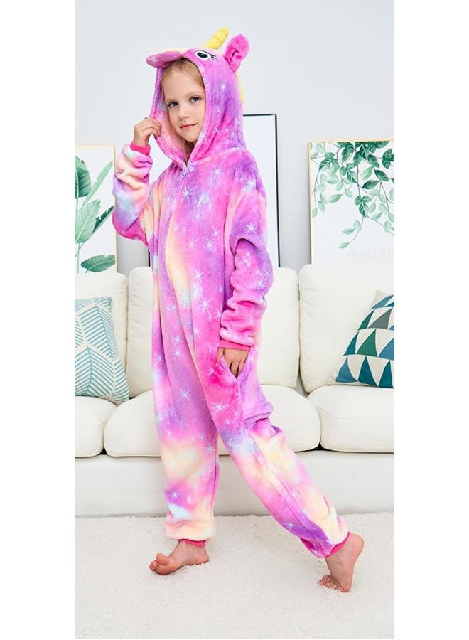 NewPlush Unisex Kids Unicorn Onesie Pyjamas Cosplay Costume for Girls and Boys, Yanzi, 5 Years - Image 4