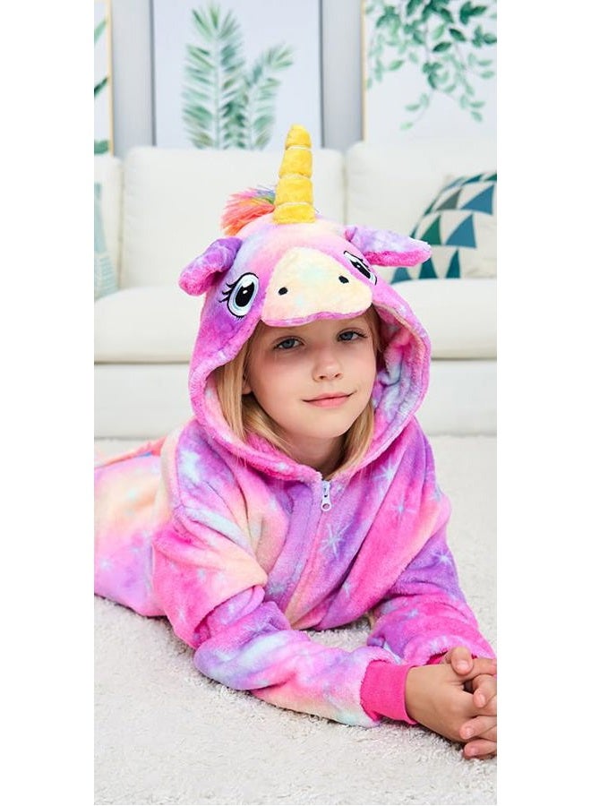 NewPlush Unisex Kids Unicorn Onesie Pyjamas Cosplay Costume for Girls and Boys, Yanzi, 5 Years - Image 5