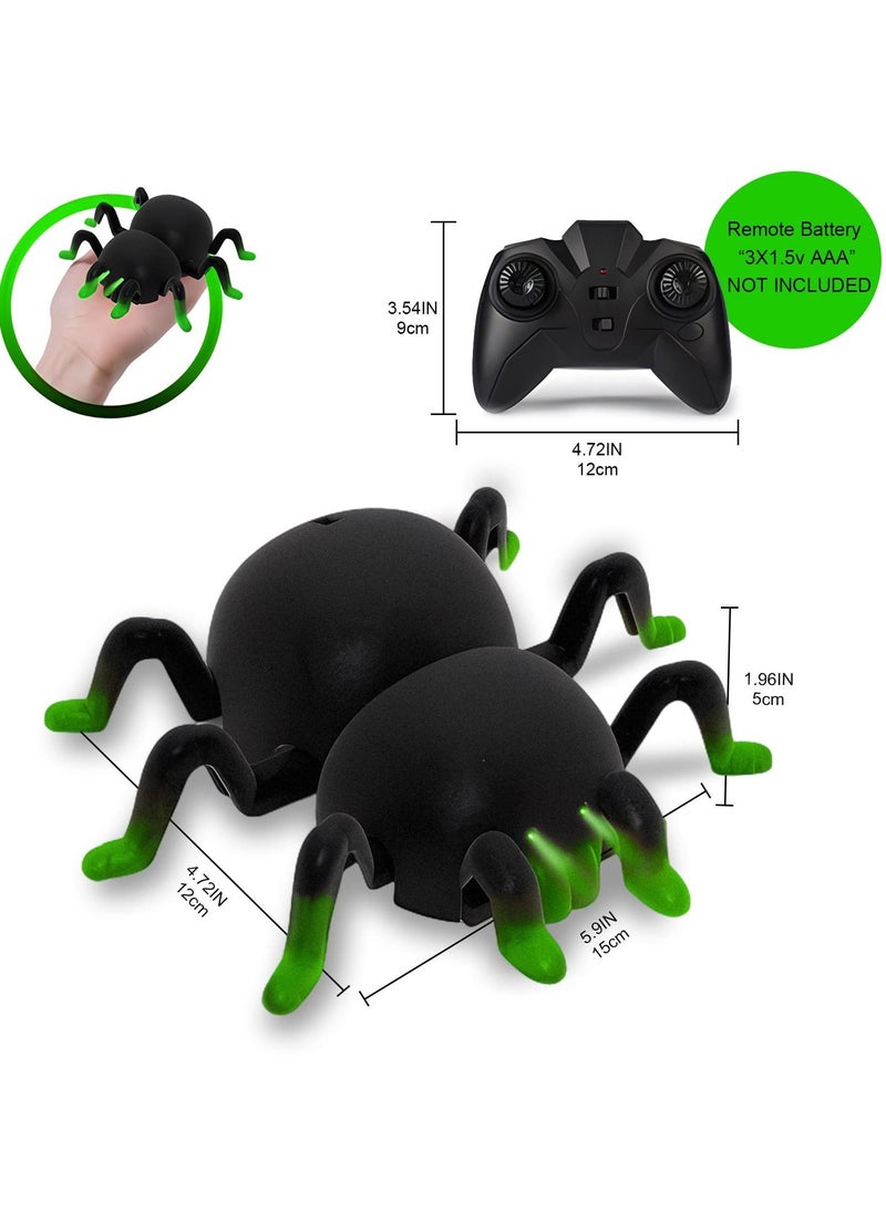 Excefore Remote Control Spider, RC Climbing Wall Floor Dual Spider, 360° Rotation Spider Toy, LED Light Remote Control Stunt Remote Control Spider Toys, for Boys Girls Kids Birthday  - Image 2