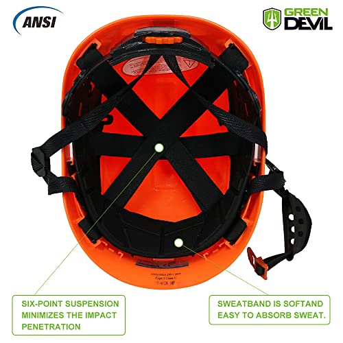 GREEN DEVIL Forestry Safety Helmet Chainsaw Helmet with Mesh Face Shield and Ear Muffs 3 in 1 Forestry Hard Hat - Image 5