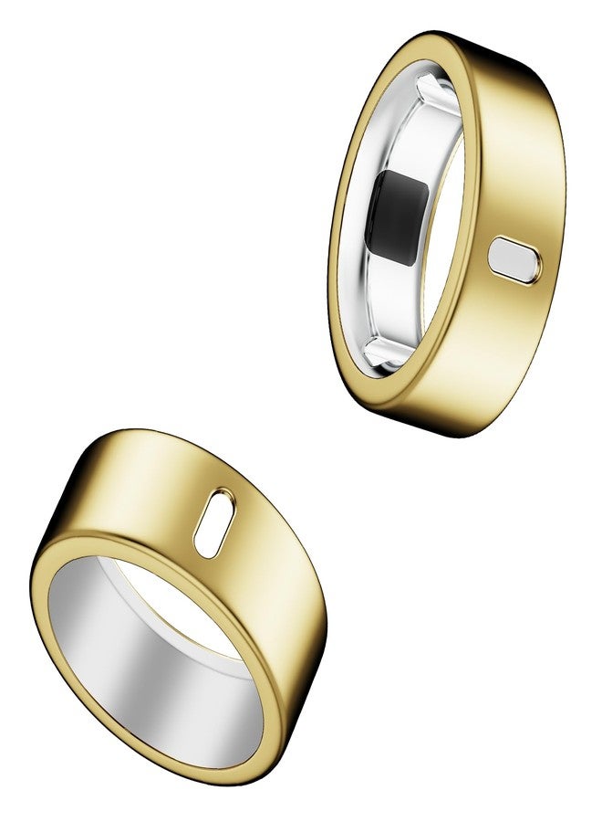 Snyeest Cover Compatible for Oura Ring Gen 4/Gen 3 Horizon/Gen 3 Heritage,(NOT Compatible with Oura Ring 4-Ceramic), Charging Directly,Rugged TPU Finger Protector for Workout Women Men-Gold+Gold-Size 9 - Image 1