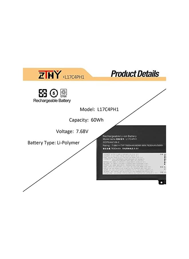 ZTHY - L17C4Ph1 L17M4Ph1 L17M4Ph2 Laptop Battery Replacement For Lenovo Yoga C930-13Ikb C930-13Ikb-81Eq 81Eq000Hge C930-13Ikb-81C4 81C4003Uge 81C4002Xmz Series 5B10Q82426 5B10Q82425 7.68V 60Wh - Image 1