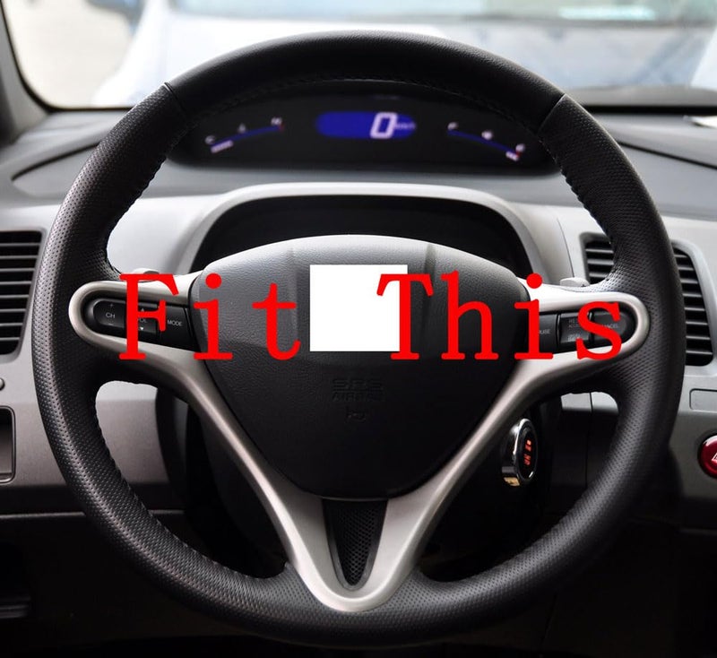 Kivnto DIY Stitching Carbon Fiber Steering Wheel Cover for Honda Civic 8th Generation 2006 2007 2008 2009 2010 2011 3 Spokes 13.5-14.5 inches Leather Interior Accessories - Image 4