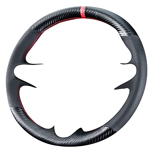 Kivnto DIY Stitching Carbon Fiber Steering Wheel Cover for Honda Civic 8th Generation 2006 2007 2008 2009 2010 2011 3 Spokes 13.5-14.5 inches Leather Interior Accessories - Image 2