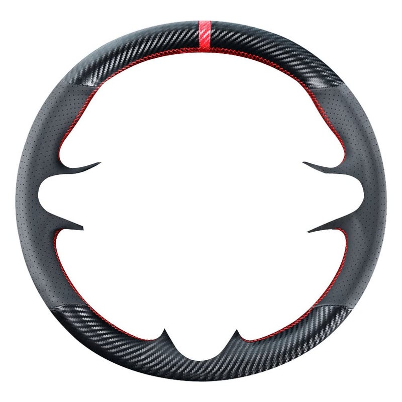 Kivnto DIY Stitching Carbon Fiber Steering Wheel Cover for Honda Civic 8th Generation 2006 2007 2008 2009 2010 2011 3 Spokes 13.5-14.5 inches Leather Interior Accessories - Image 5