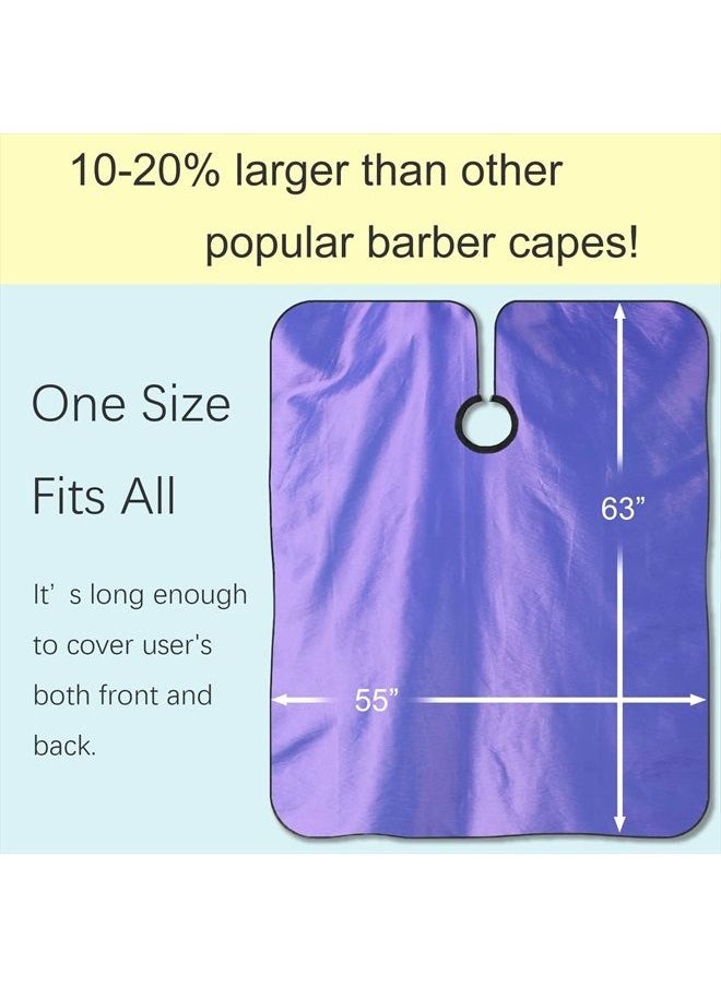 Iusmnur - Barber Cape, Iusmnur Professional Hair Salon Cape with Adjustable Metal Clip, Shampoo Hair Cutting Cape for Barbers and Stylists - 55 x 63 inches (Purple) - Image 1