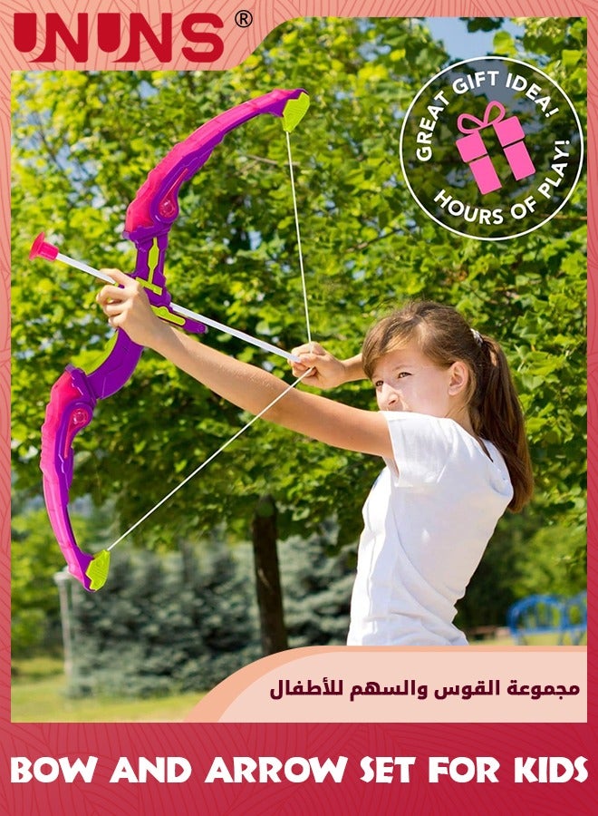 UNUNS القوس والسهم للأطفال مع أضواء فلاش LED، مجموعة لعبة قوس الرماية مع 10 سهام أكواب شفط، هدف وجعبة، ممارسة الألعاب في الهواء الطلق للأطفال، هدايا للأولاد والبنات الذين تتراوح أعمارهم بين 5-14 سنة - Image 4
