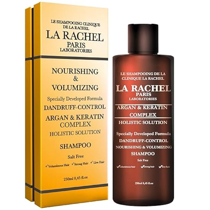 LA RACHEL شامبو LA RACHEL المضاد للقشرة بزيت الأركان والكيراتين | آمن للشعر الجاف والتالف والمعالج بالألوان | تركيبة مغذية خالية من الملح للقوة واللمعان | شامبو مكثف باريس - Image 1