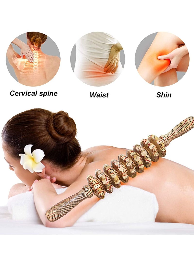 Wooden Massager Handheld Roller Trigger Point Massager Stick for Fascia, Cellulite, Muscle & Abdomen , Body Therapy Massager, Muscle Belly Relief Tool - Image 3
