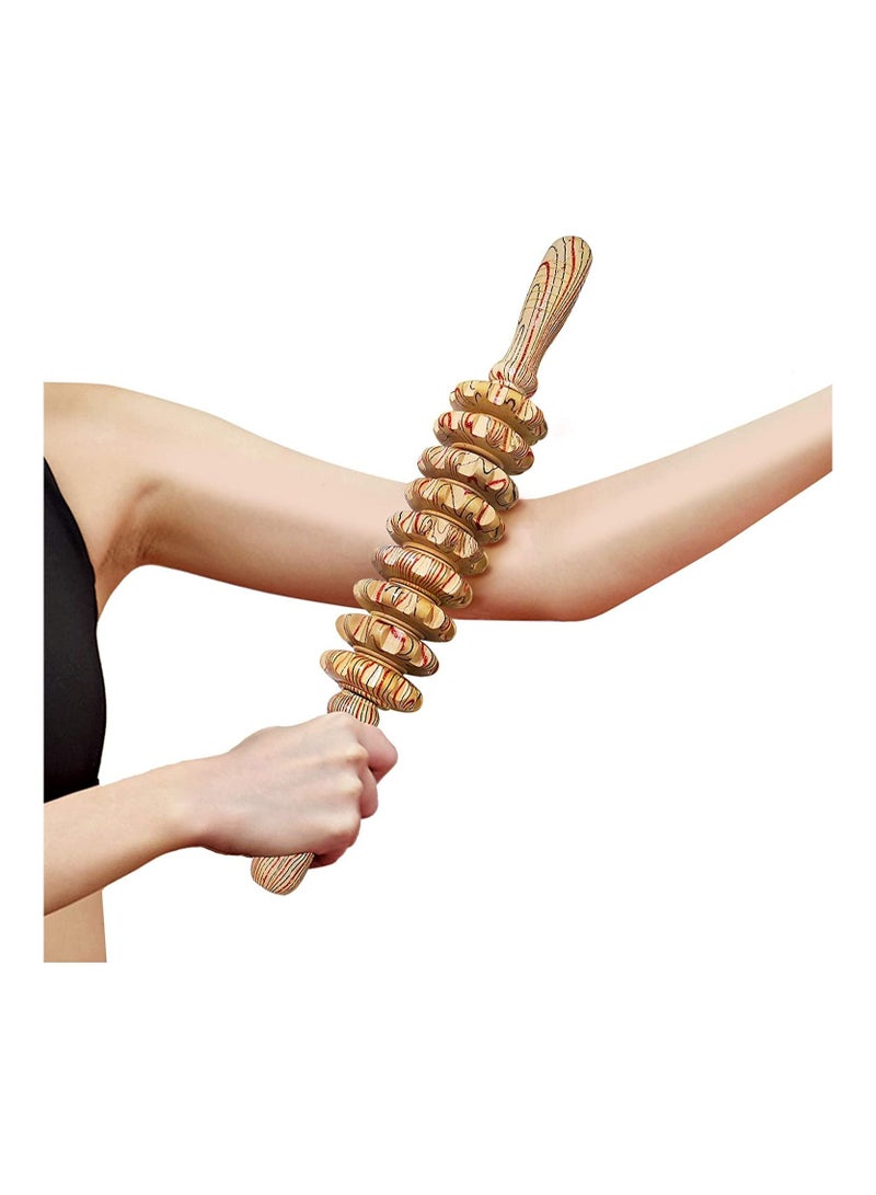 Wooden Massager Handheld Roller Trigger Point Massager Stick for Fascia, Cellulite, Muscle & Abdomen , Body Therapy Massager, Muscle Belly Relief Tool - Image 5