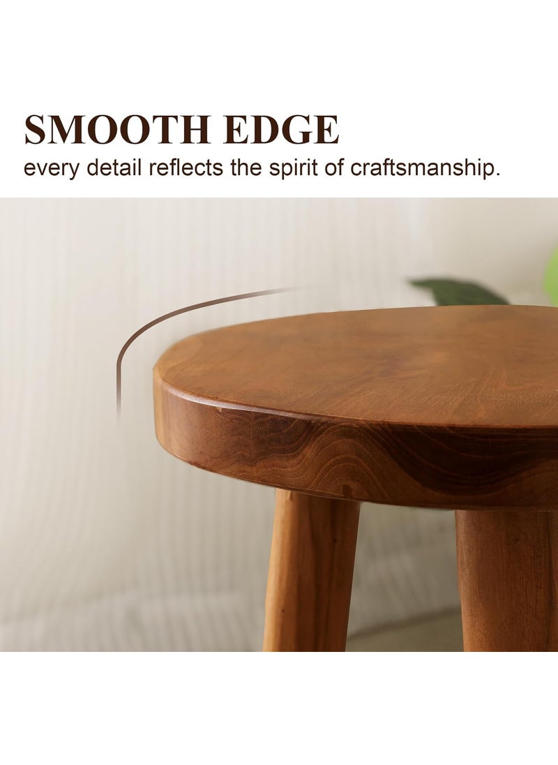 Craftsline Craftsline 118 Round 24 Tall Wood Plant Stand Teak Wood Accent Stool Accent Table Side Table  - Image 4