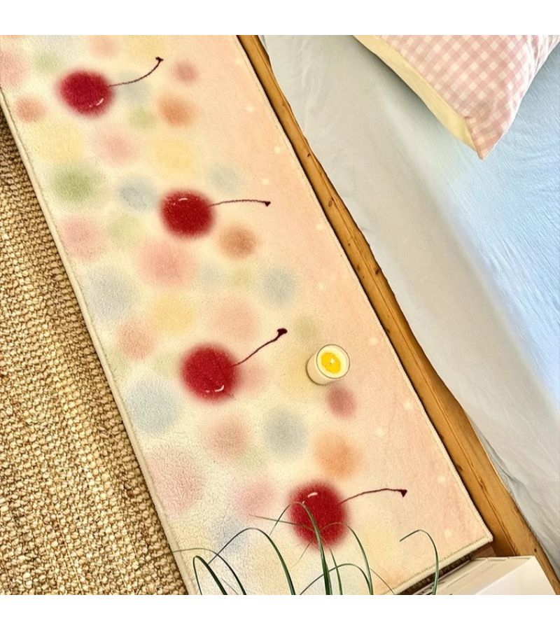Pink Plush Bedside Rug 90x60cm For Bedroom Bay Window Washable Non Slip TPR Backing Soft Bathroom Runner Compact Small Space - Image 5